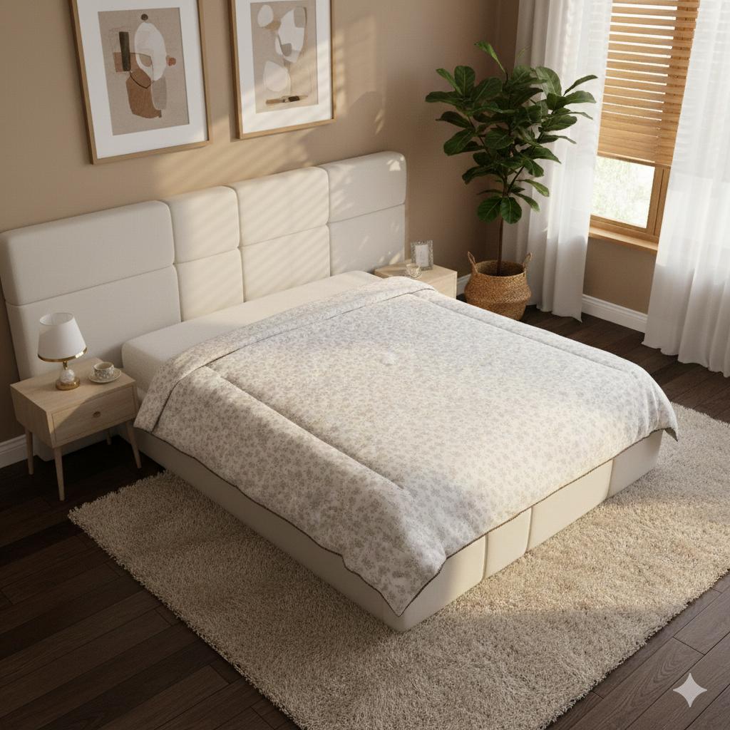 لێفی گوڵداری شیک لەگەڵ لێواری دانتێل