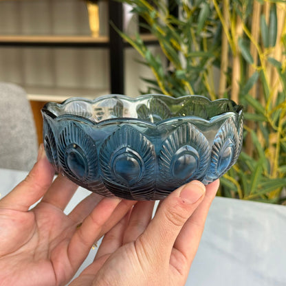 قاپی شووشەی شیک بە نەخشی تاووس