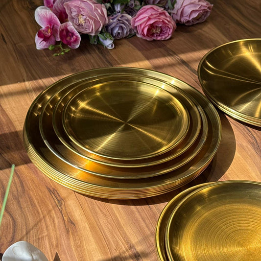 Multi-Purpose Gold Stainless Steel Plates & Trays
