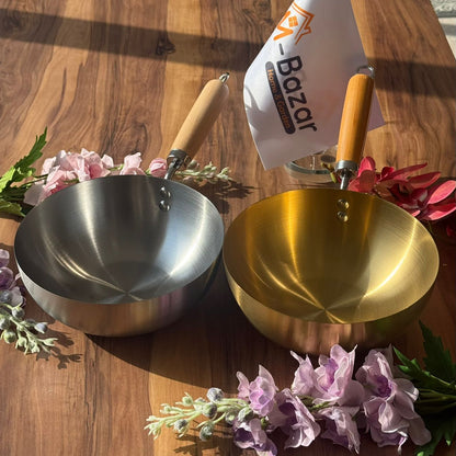 Luxury Frying Pan With Wooden Handle