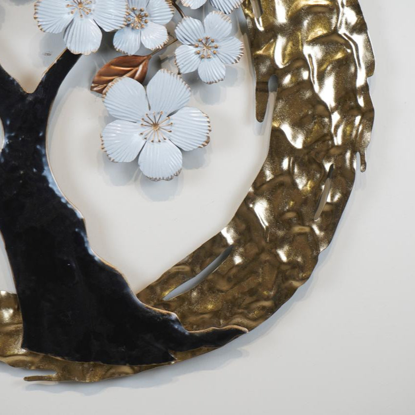 Wall Decorative Tree With White Blossoms