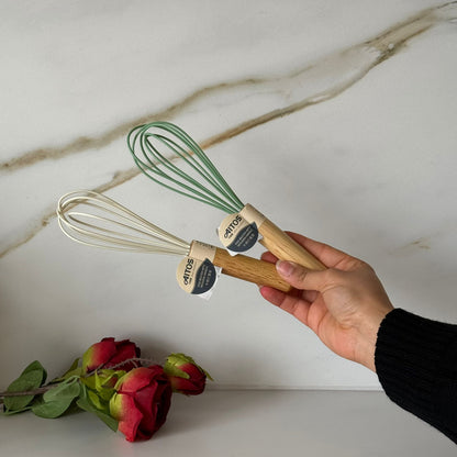 Non-Stick Silicone Whisk with Wooden Handle