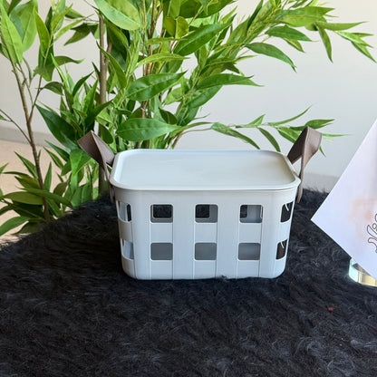 Stackable & Ventilated Design Plastic Storage Baskets With Handles