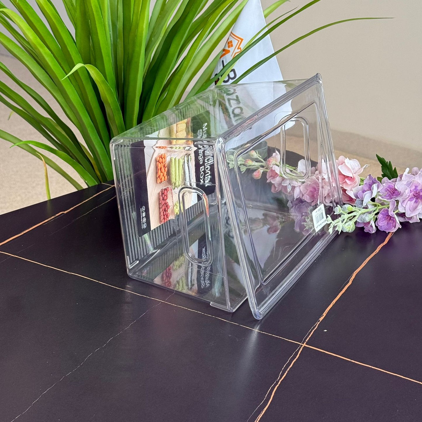صناديق تخزين أكريليك شفافة مع غطاء