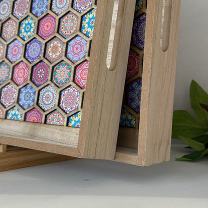 Luxury Wooden Serving Tray Set