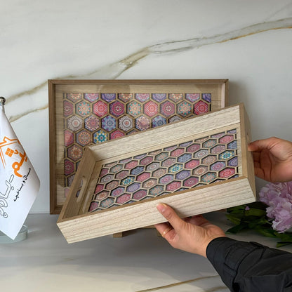Luxury Wooden Serving Tray Set