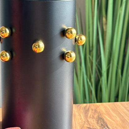 Luxury Matte Black Vases With Golden Accents