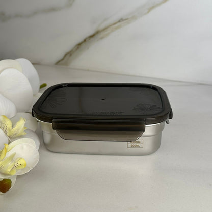 Set Of Stackable Steel Food Storage Containers With Lids