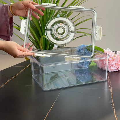 مجموعة حاويات تخزين طعام محكمة الغلق مكونة من 4 قطع - مع قرص لعرض التاريخ