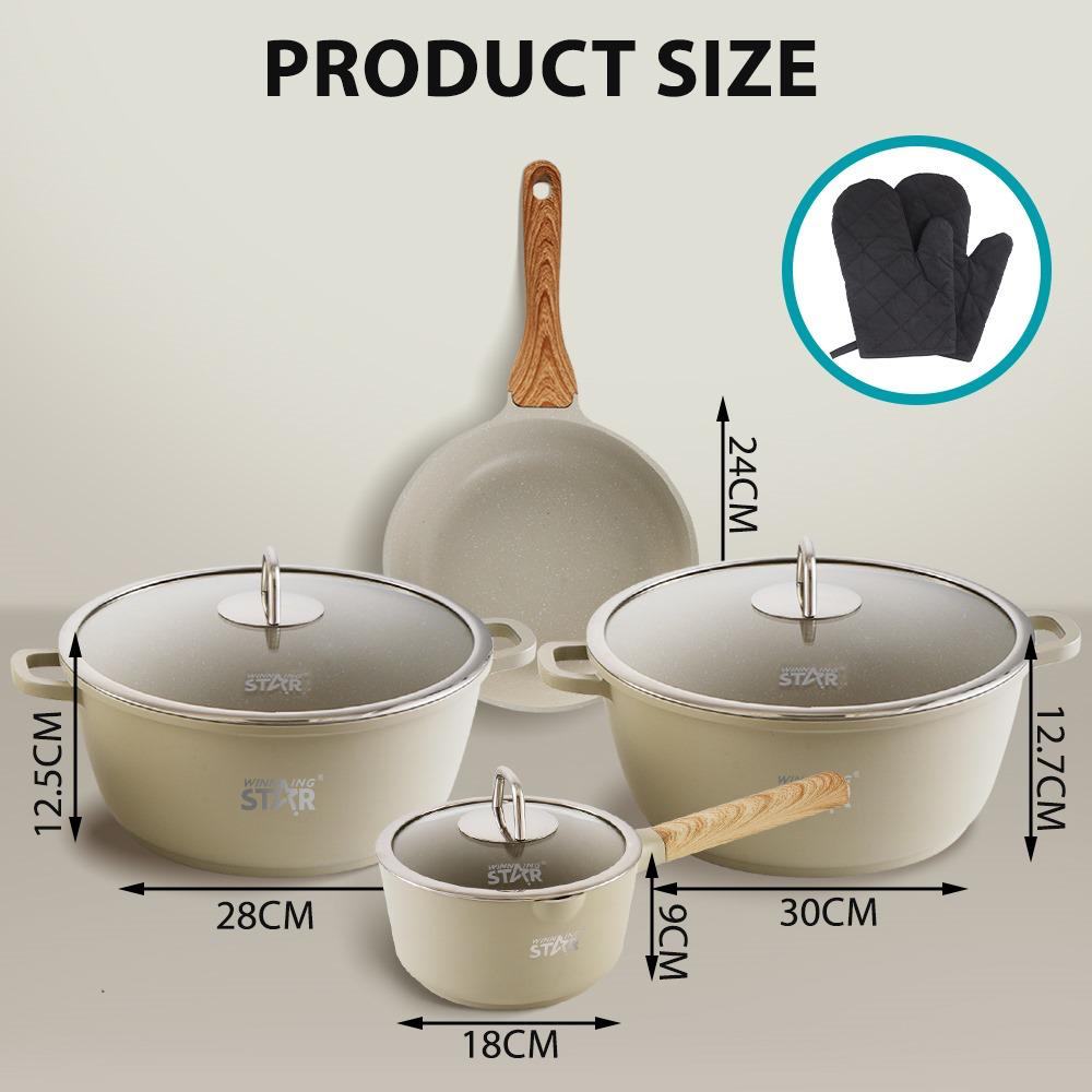 4PCS Die-Cast Aluminum Non-Stick Cookware Set