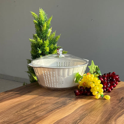 Multi-Purpose Washing & Storage Bowl Strainer With Lid - Round