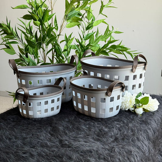 Durable Multi-Purpose Storage Baskets With Handles