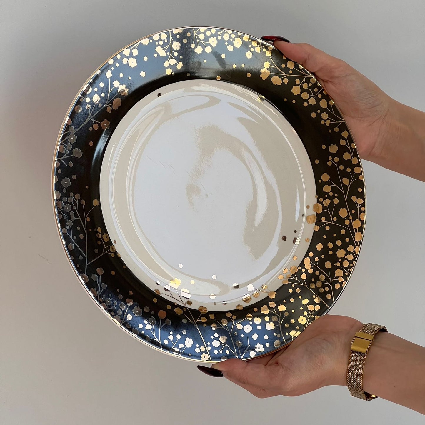 20PCS Golden Floral Dining Tableware Set