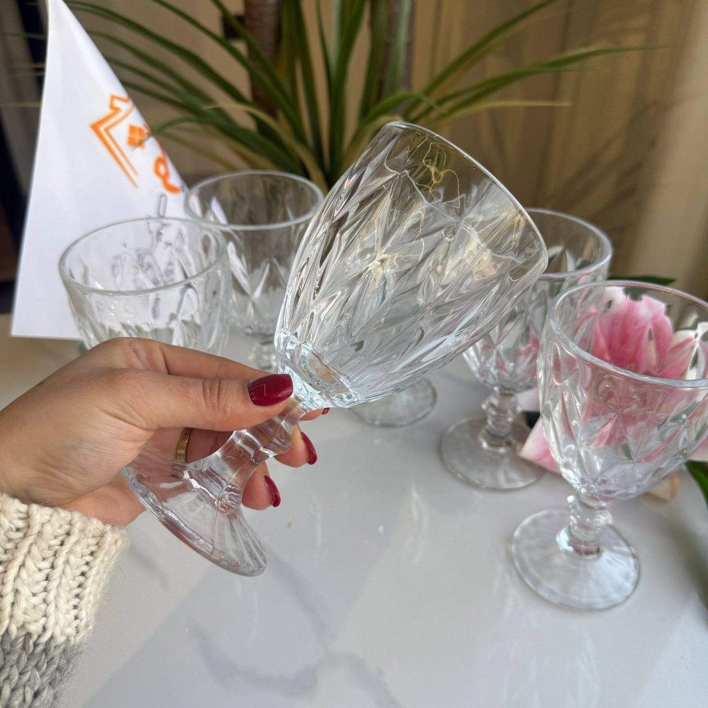 سێتی پەرداخی کلاسیکی شووشەی ڕوون