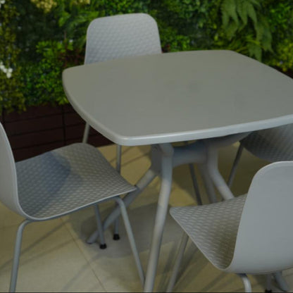 طقم أثاث خارجي عصري من كرسي وطاولة مربعة متينة