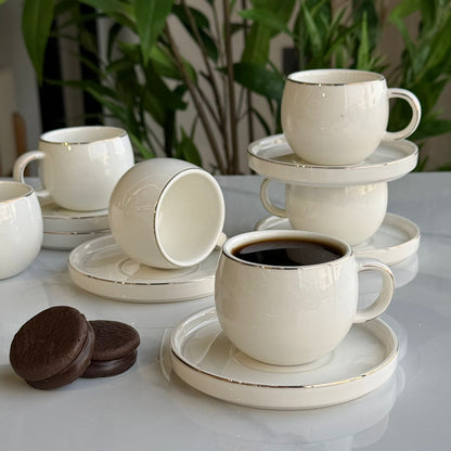 Elegant Minimalist Coffee Cup & Saucer Set