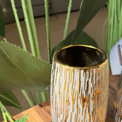 Golden Bark Ceramic Vases