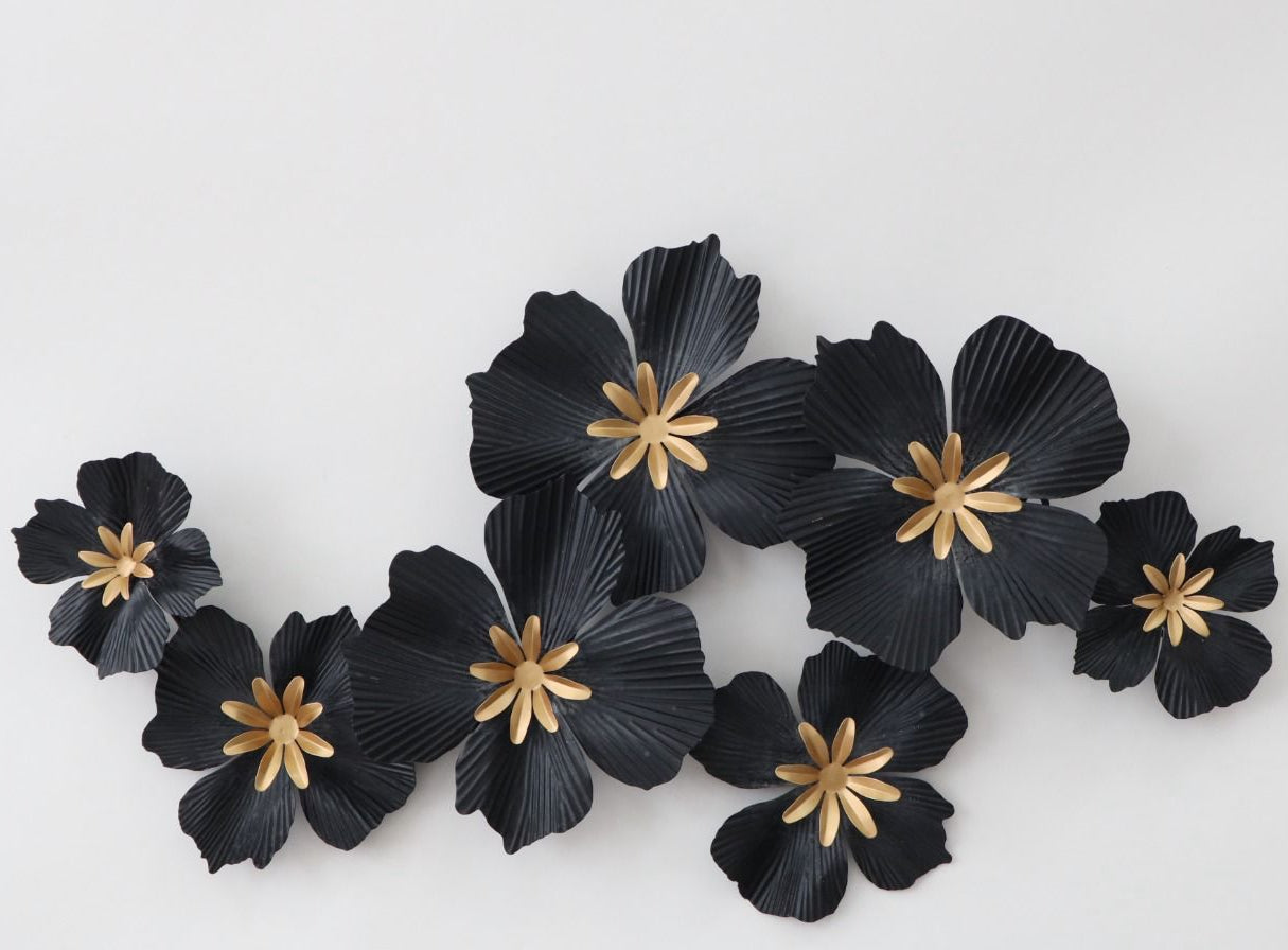 Black Metal Floral Wall Decor