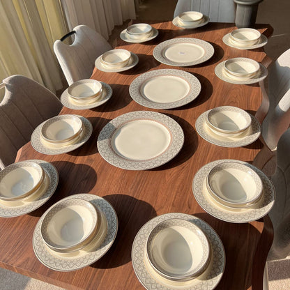 39PCS Round Porcelain Dining Tableware Set