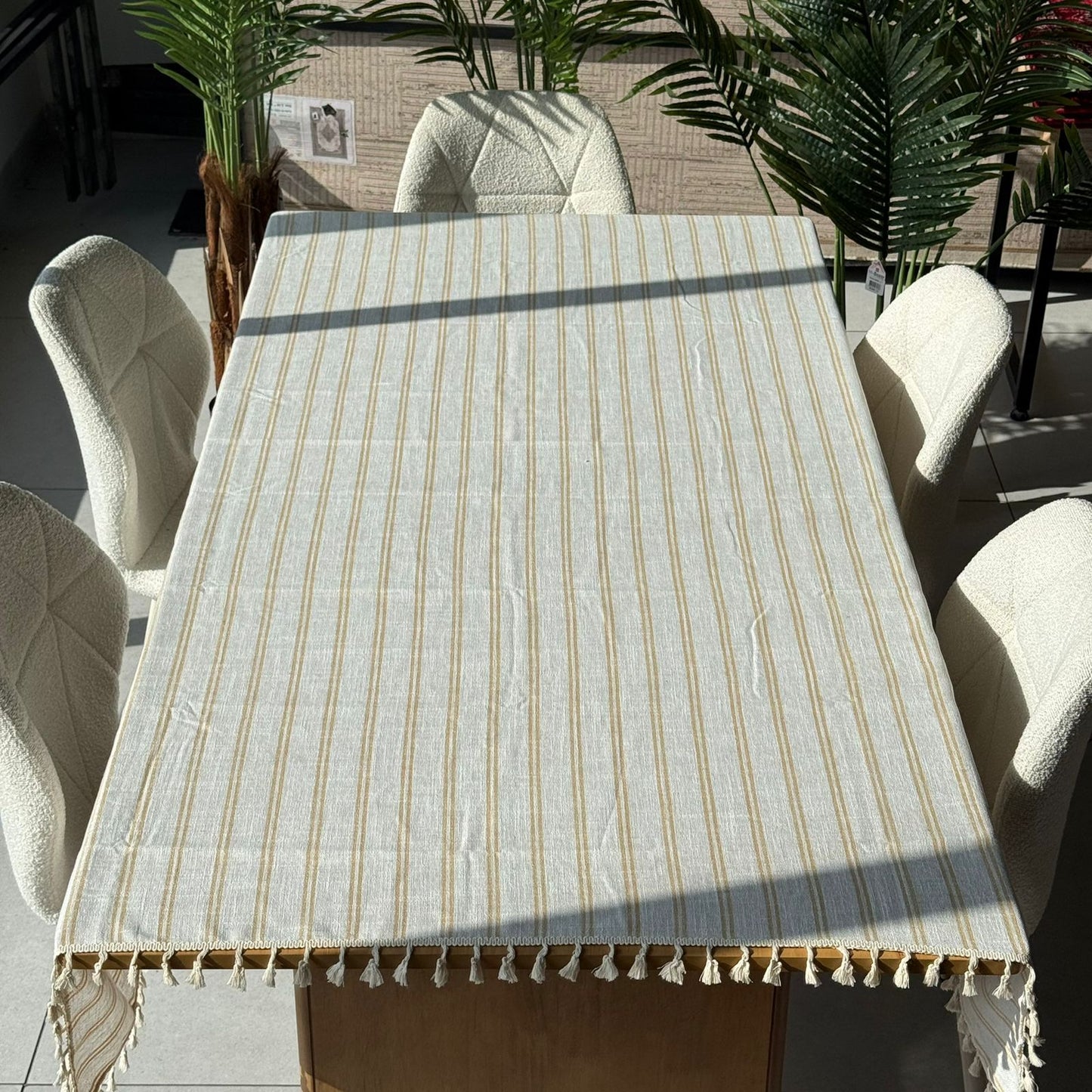 2-Sized Classic Elegant Table Runner with Tassels