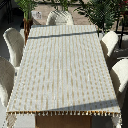 2-Sized Classic Elegant Table Runner with Tassels