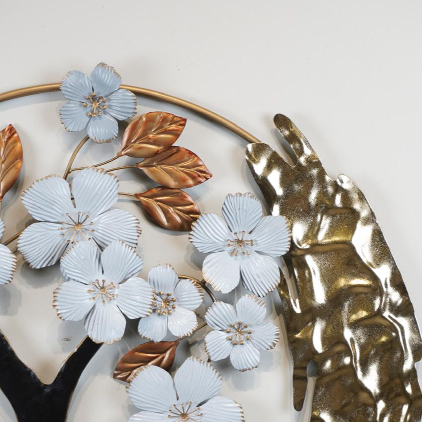 Wall Decorative Tree With White Blossoms