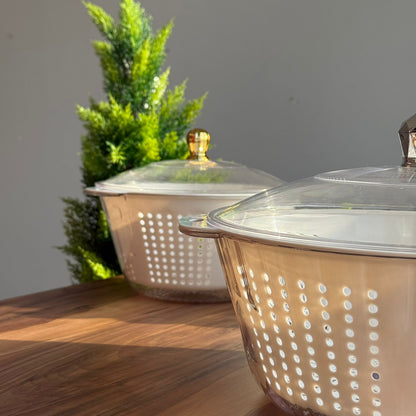 Multi-Purpose Washing & Storage Bowl Strainer With Lid - Round