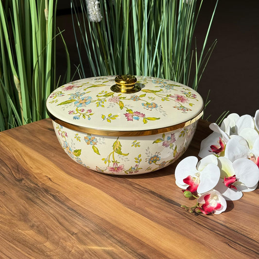 Floral Elegance Enamel Cookware
