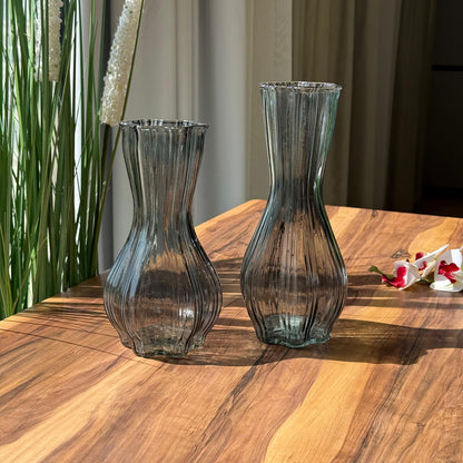Roselle Curved Glass Vases - Black