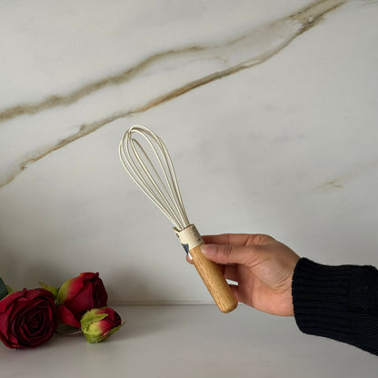 Non-Stick Silicone Whisk with Wooden Handle