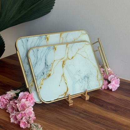 Marble Luxe Serving Tray - Set Of 2