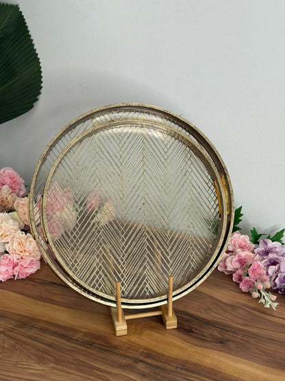 Elegant Golden Serving Trays