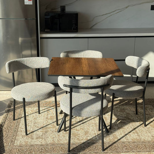 Milo Table & Tina Chairs - Modern Dining Set