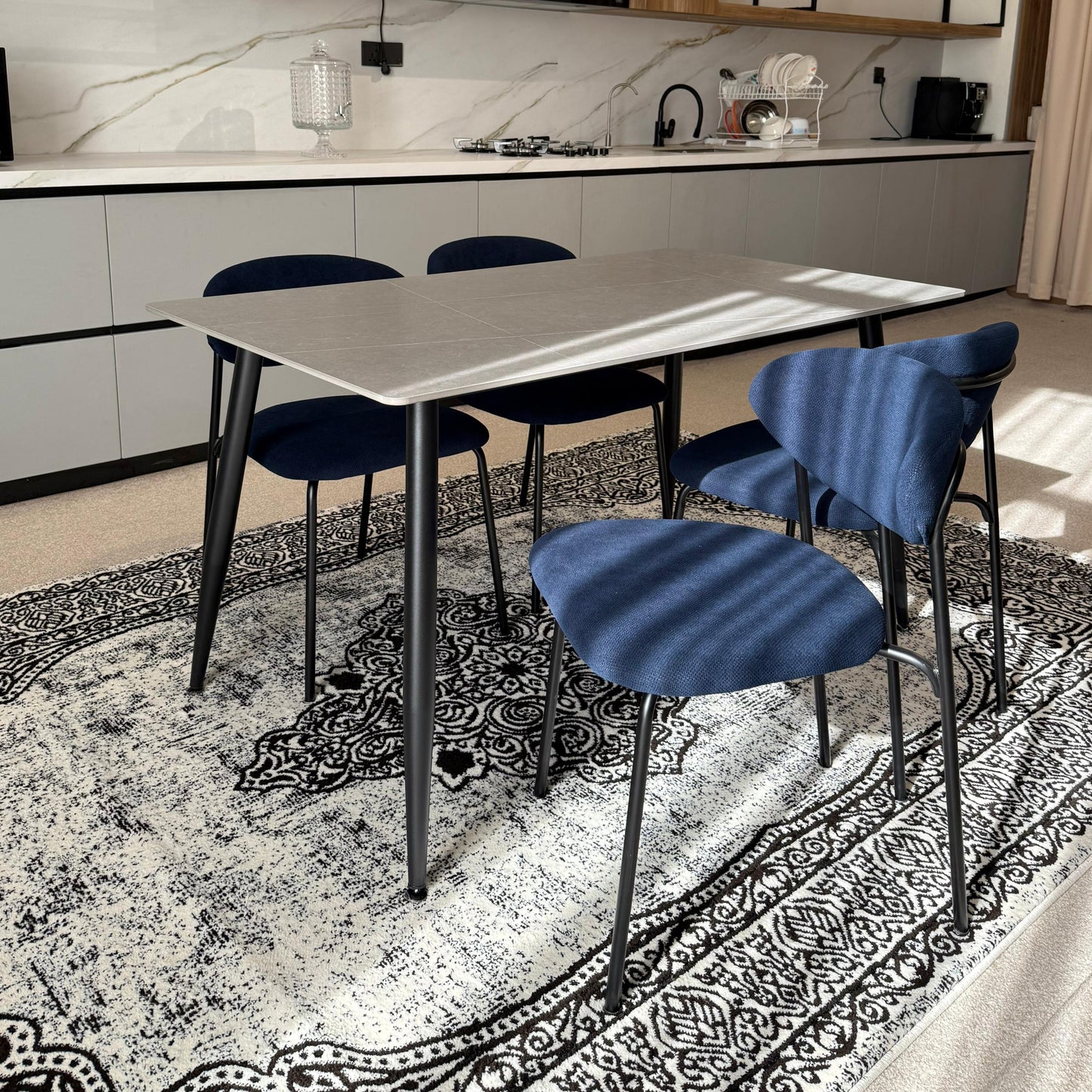 Dany Table and Luca Chairs - Modern Dining Set