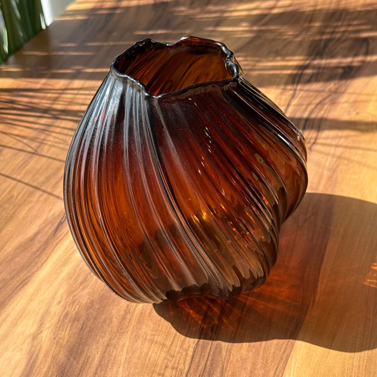 Twist Amber Glass Vase Collection