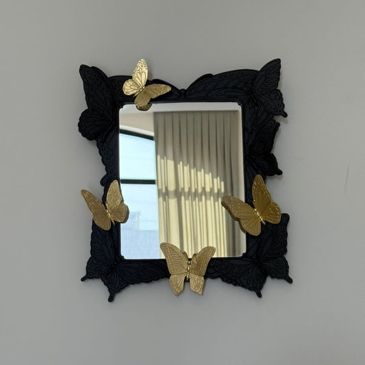 Metal Butterfly Frame Wall Mirror & Decor
