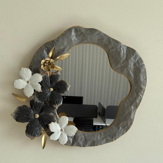 Decorative Mirror with Floral Frame