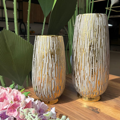 Golden Bark Ceramic Vases