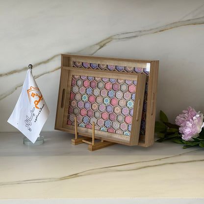 Luxury Wooden Serving Tray Set