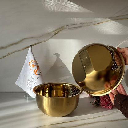 2-Sized Metal Strainer- Style Serving Bowl