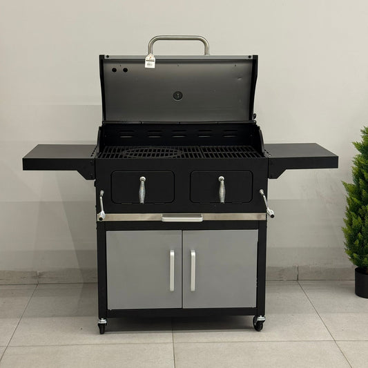 Barbecue Grill with Lid & Removable Round Grill Insert