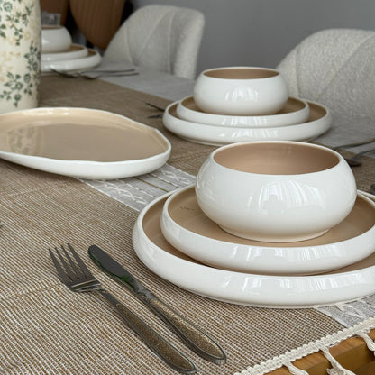 Modern Two-Tone Ceramic Dinnerware Set