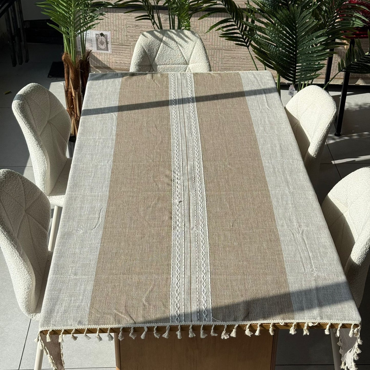 2-Sized Classic Elegant Table Runner with Tassels