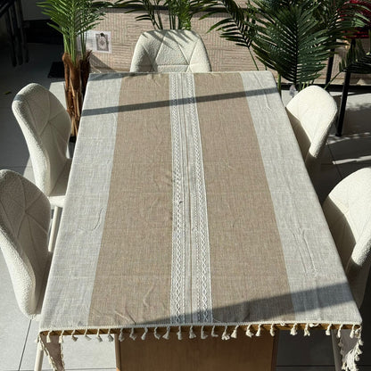 2-Sized Classic Elegant Table Runner with Tassels