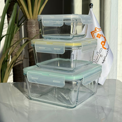 Modern Airtight Glass Food Storage Box Set with Lids
