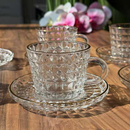 Vintage Crystal Gleam Teacup Set