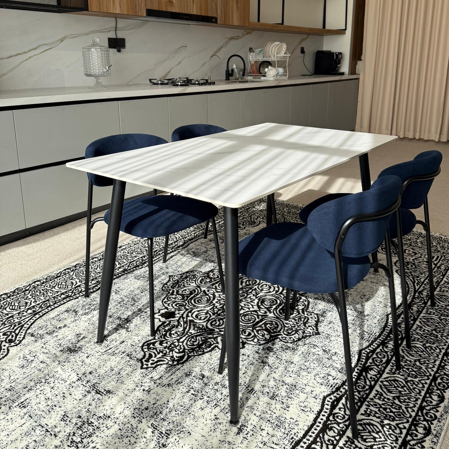 Dany Table and Luca Chairs - Modern Dining Set