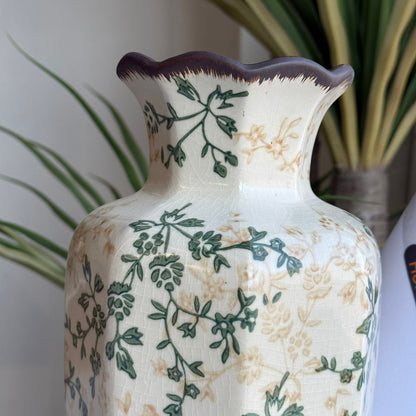 Classic Green Floral Ceramic Vase Collection