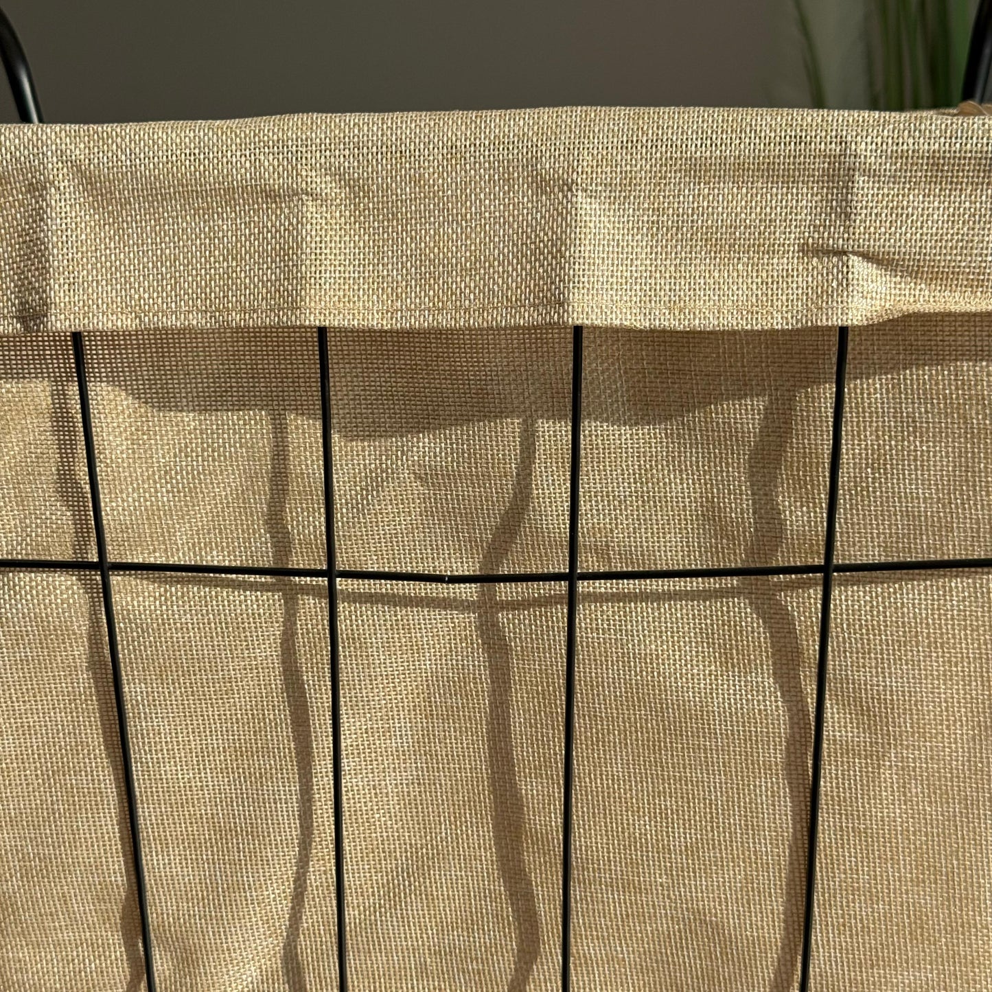 سلة تخزين معدنية متعددة الاستخدامات مع بطانة داخلية من القماش