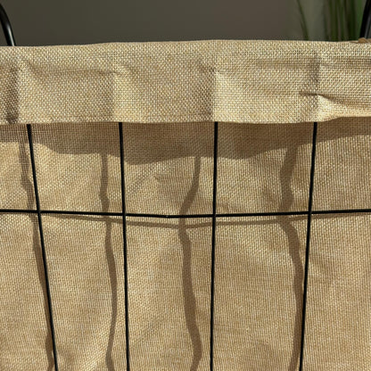 سلة تخزين معدنية متعددة الاستخدامات مع بطانة داخلية من القماش